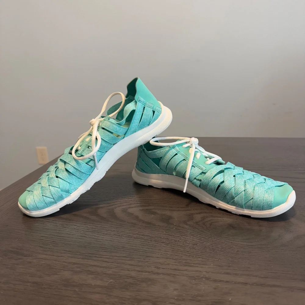 Merrell Atlantis Weave Flat Lace‎ Up Shoe J03062 Turquoise Green Womens Size 8,5
